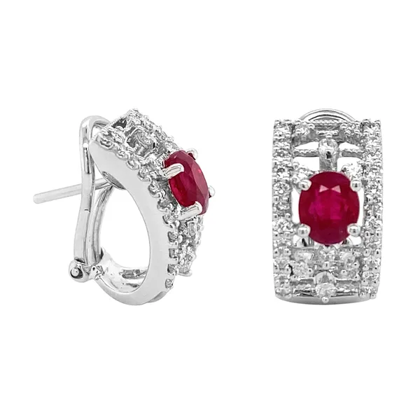 18K White Gold Ruby Earrings