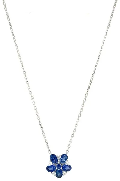 18K White Gold Sapphire Necklace