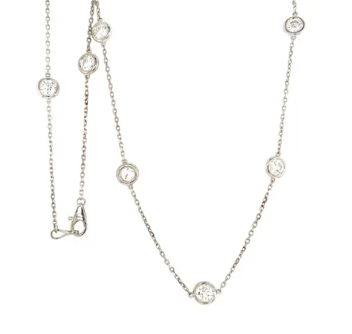 14K White Gold Diamond Necklace