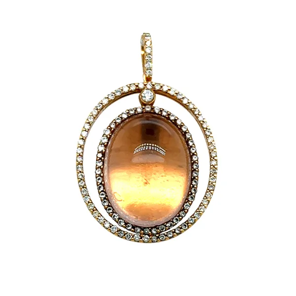 18K Rose Gold Rose Quartz Pendant