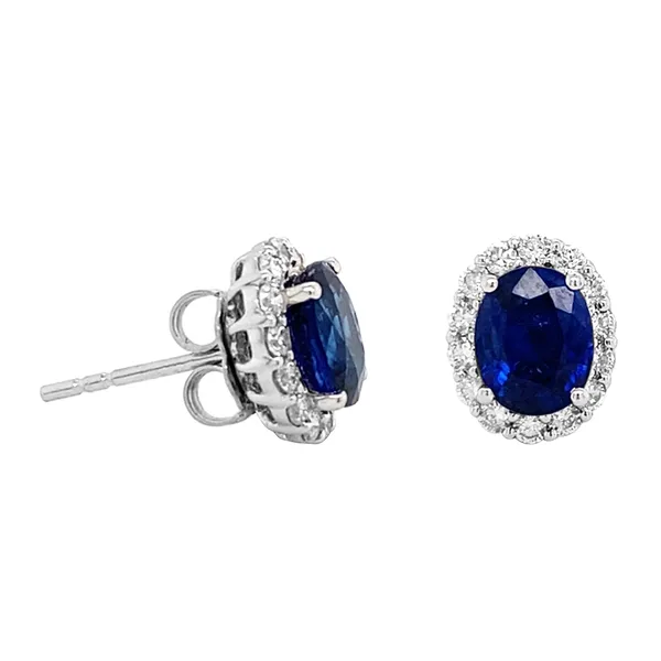 18K White Gold Sapphire Earrings