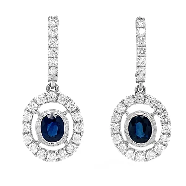 18K White Gold Sapphire Earrings