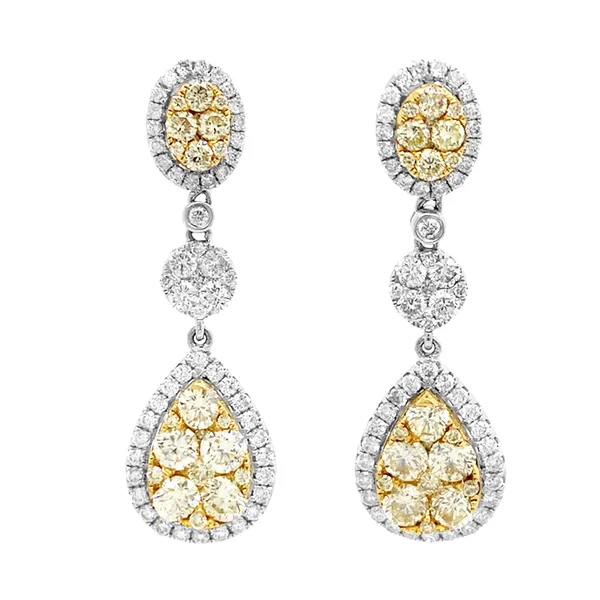 18K White Gold Yellow Diamond Earrings