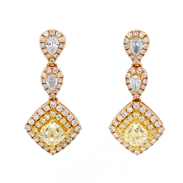 18K Yellow Gold Diamond Earrings