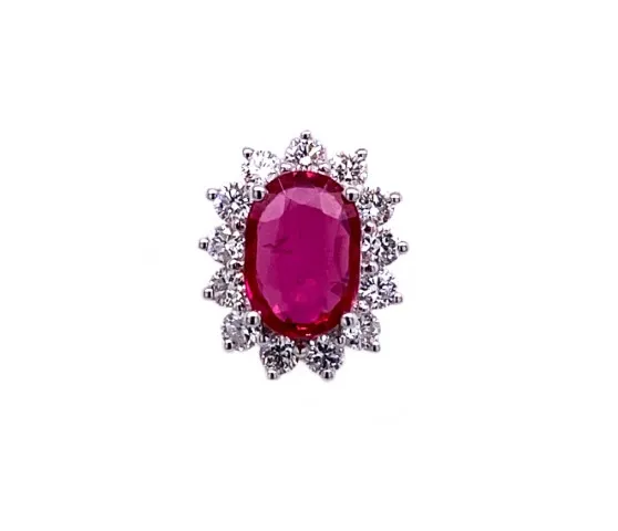 18K White Gold Ruby Pendant