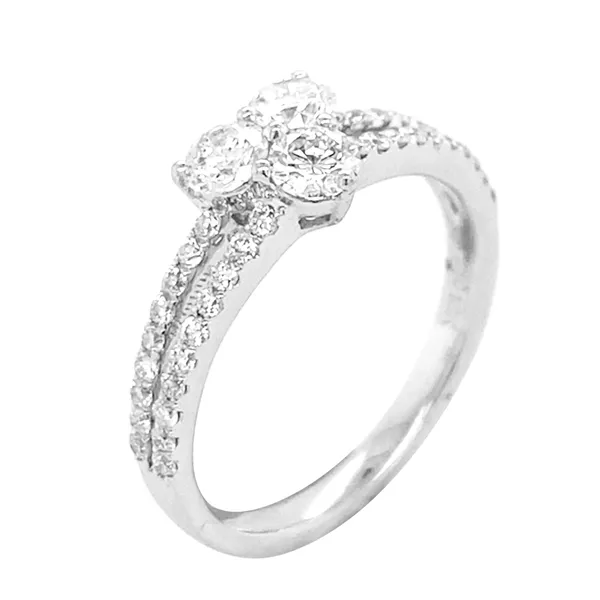 18K White Gold Diamond Band