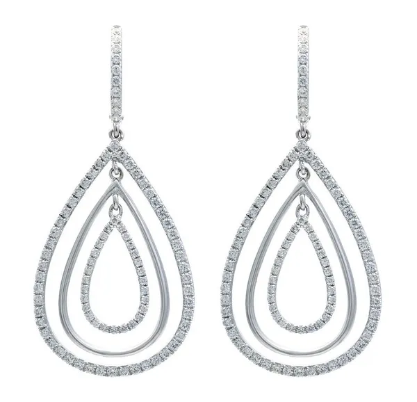 18K White Gold Diamond Earrings