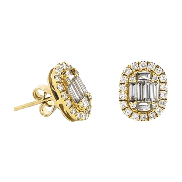 18K Yellow Gold Diamond Earrings