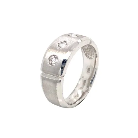 14K White Gold Diamond Men’s Ring