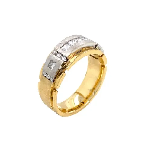 18K Two-Tone Diamond Men’s Ring
