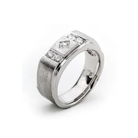 14K White Gold Diamond Men’s Ring