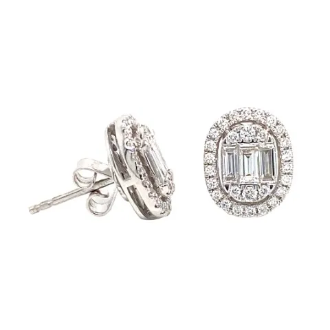 18K White Gold Diamond Earrings