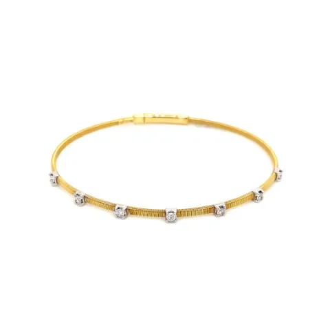 18K Two-Tone Gold Diamond Bangle