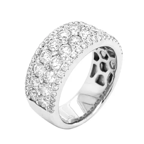 18K White Gold Diamond Band