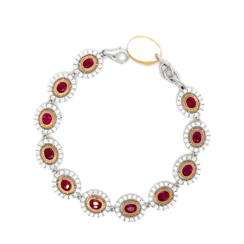 18K Two-Tone Ruby Bracelet