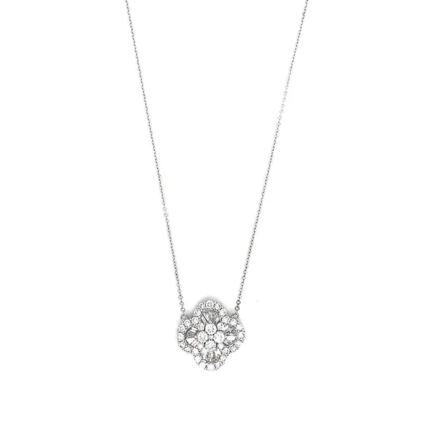 18K White Gold Diamond Necklace