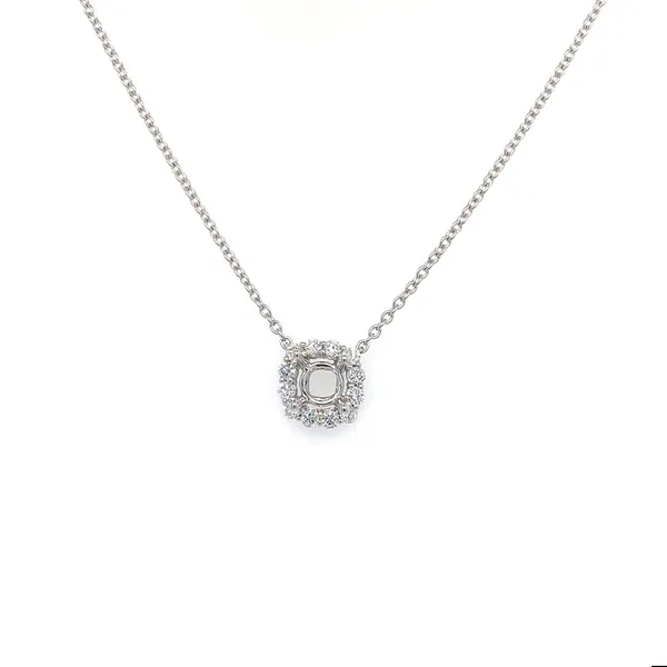 18K White Gold Semi Mount Diamond Necklace