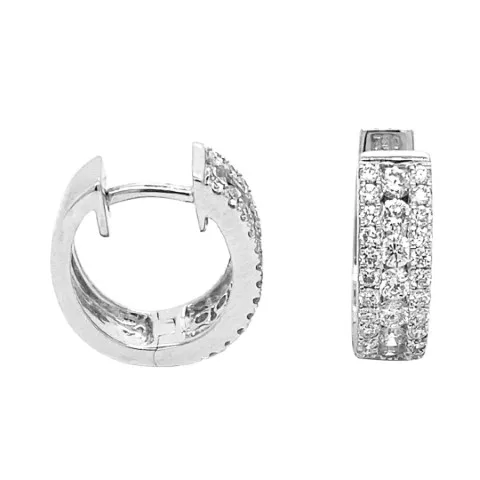 18K White Gold Huggie Earrings