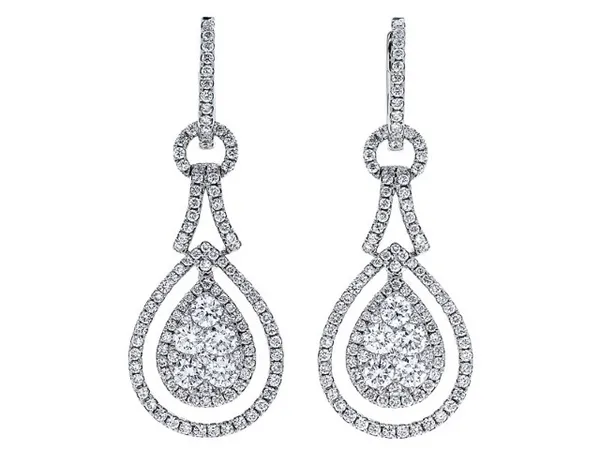 18K White Gold Diamond Earrings