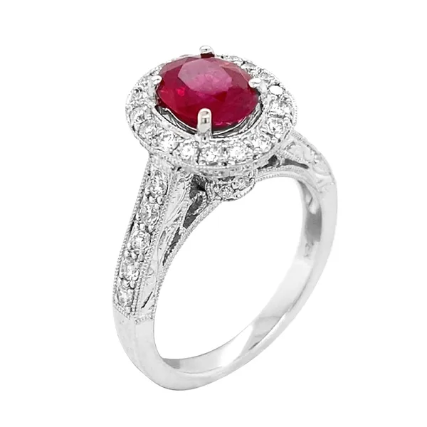 18K White Gold Ruby Ring