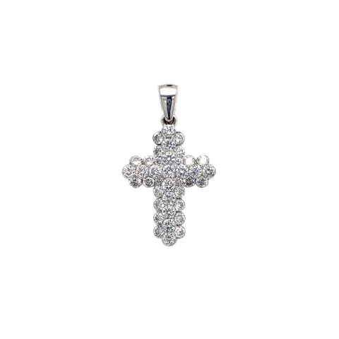 18K White Gold Diamond Pendant