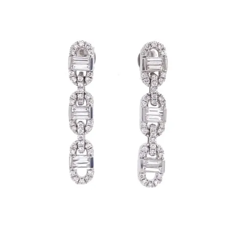 18K White Gold Diamond Earrings