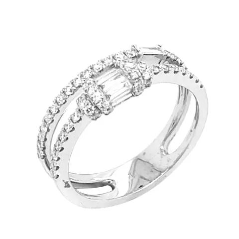 18K White Gold Diamond Band