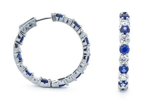 18K White Gold Sapphire Earrings