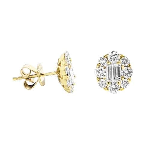 18K Yellow Gold Diamond Earrings