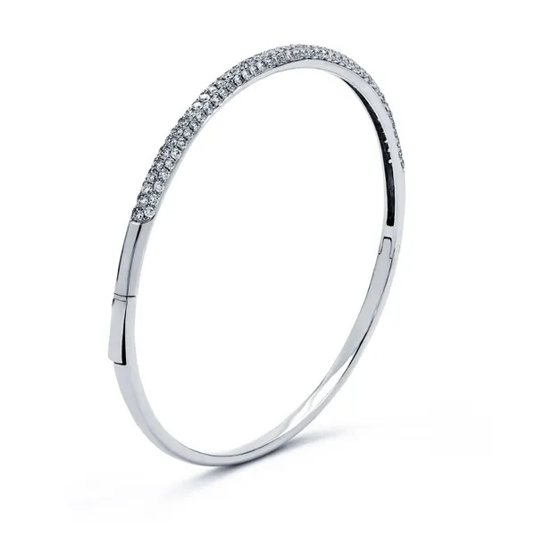 18K White Gold Diamond Bangle