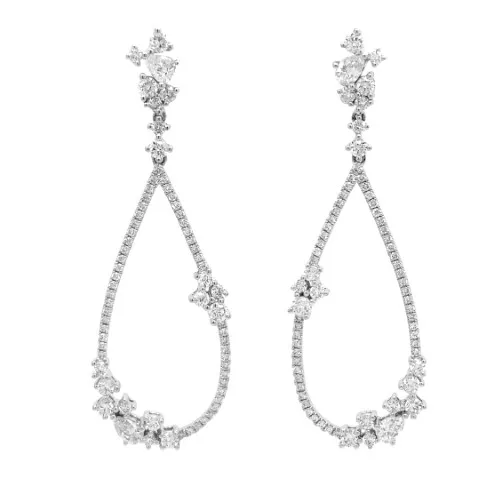 18K White Gold Diamond Earrings
