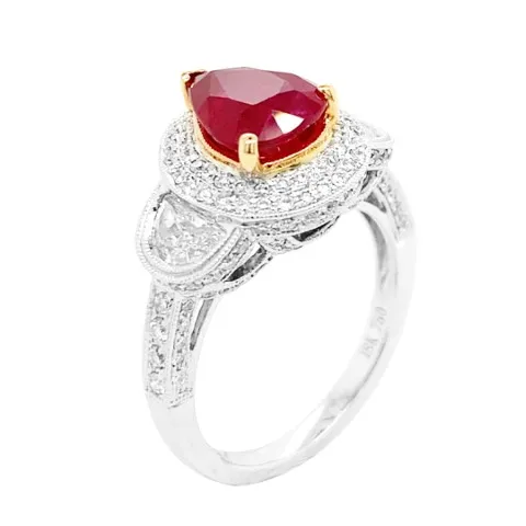 18K Two-Tone Gold Ruby Ring