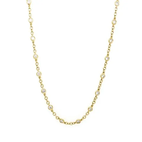 18K Yellow Gold Diamond Necklace