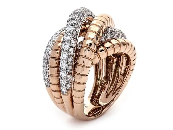18K Rose Gold Diamond Band