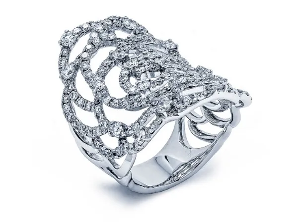 18K White Gold Diamond Band