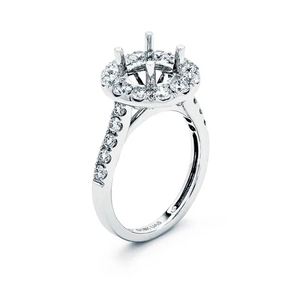 18K White Gold Semi Mount Ring