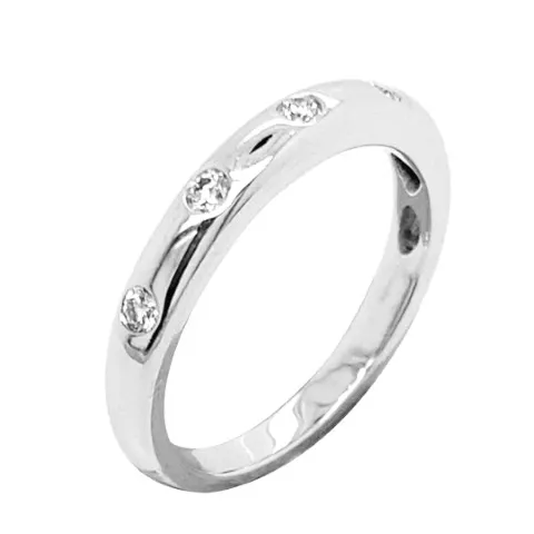 18K White Gold Diamond Band