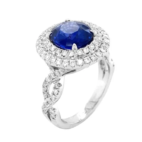 18K White Gold Sapphire Ring