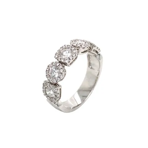 18K White Gold Diamond Band