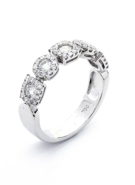 18K White Gold Diamond Band
