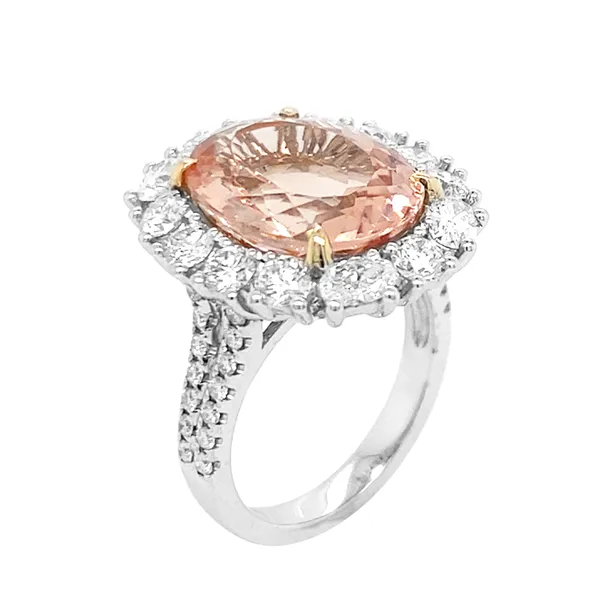 18K Two-Tone Gold Morganite Ring