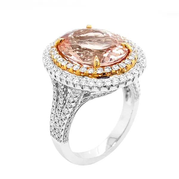 18K Two-Tone Gold Morganite Ring