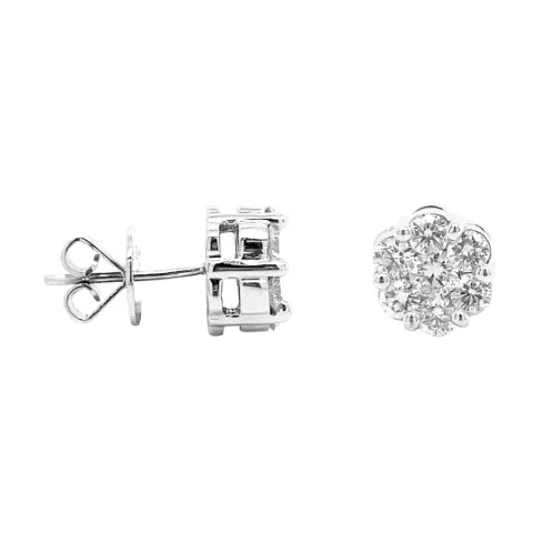 18K White Gold Diamond Earrings