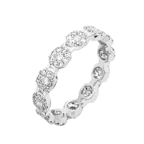 18K White Gold Diamond Band