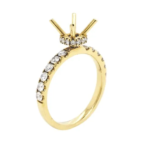 18K White Gold Semi Mount Ring