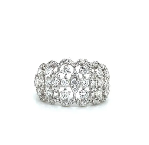 18K White Gold Diamond Band