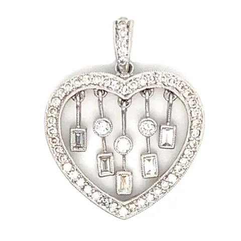 18K White Gold Diamond Pendant