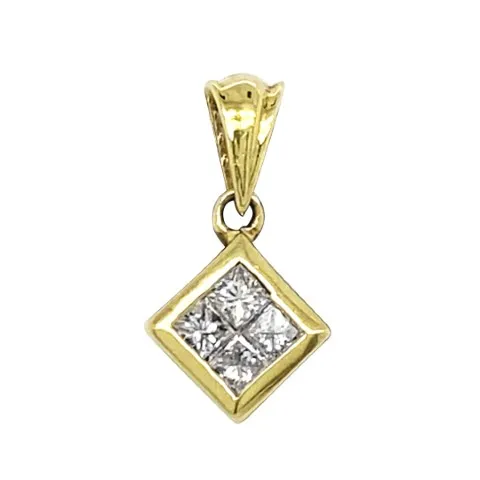18K Yellow Gold Diamond Pendant