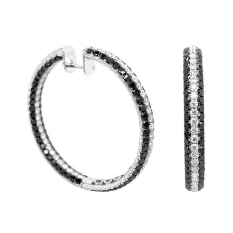 18K White Gold Black Diamond Earrings