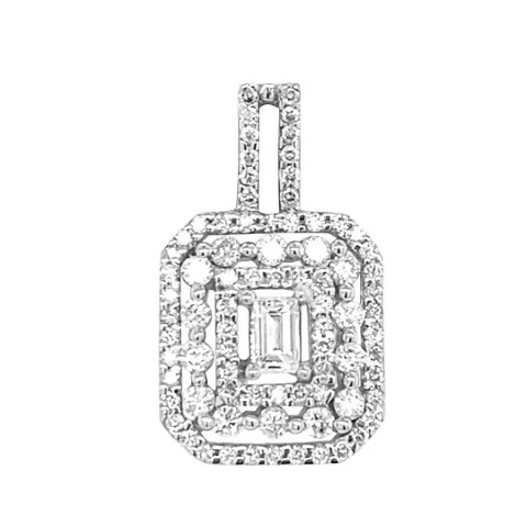 18K White Gold Diamond Pendant